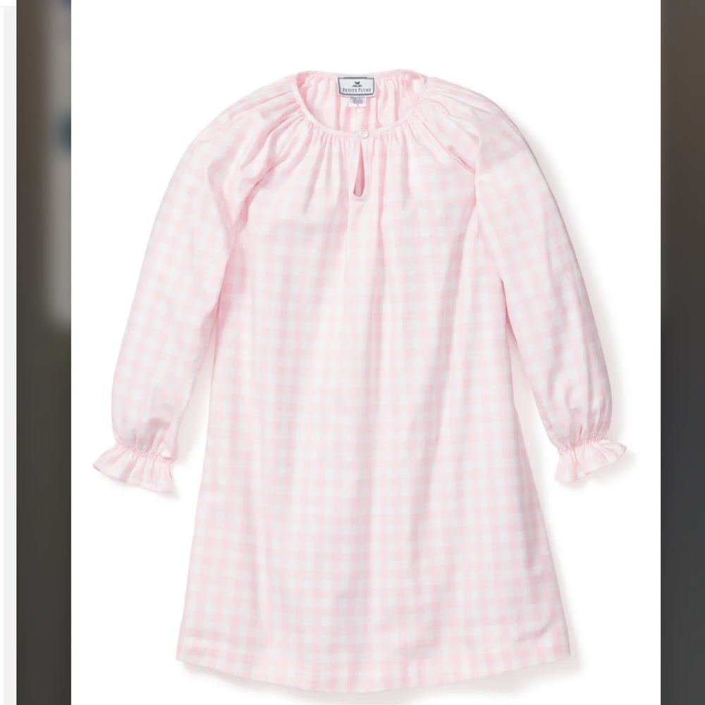 Charming Pink Checkered Kids Nightgown